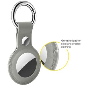 Accezz ﻿Genuine Leather Keychain Case Apple AirTag - Grau