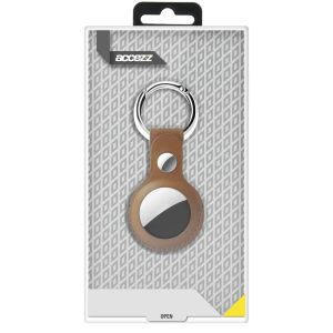 Accezz ﻿Genuine Leather Keychain Case Apple AirTag - Braun