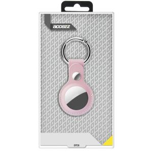 Accezz ﻿Genuine Leather Keychain Case Apple AirTag - Rosa