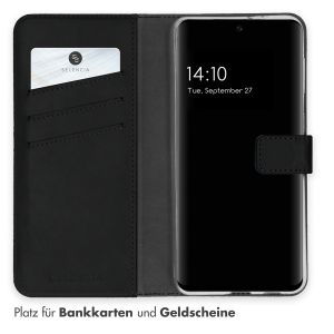 Selencia Echtleder Klapphülle für das Samsung Galaxy A32 (5G)- Schwarz