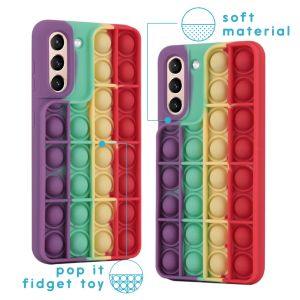 iMoshion Pop It Fidget Toy - Pop It Hülle Galaxy S21 - Rainbow
