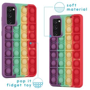 iMoshion Pop It Fidget Toy - Pop It Hülle Galaxy S20 FE - Rainbow