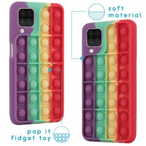 iMoshion Pop It Fidget Toy - Pop It Hülle Galaxy A12 - Rainbow