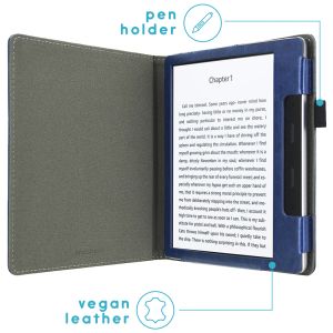 iMoshion Vegan Leather Klapphülle Amazon Kindle Oasis 3 - Dunkelblau