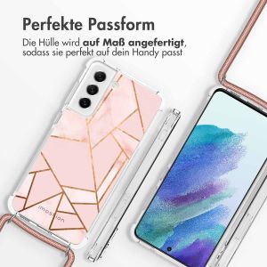 iMoshion Design Hülle mit Band für das Samsung Galaxy S21 FE - Pink Graphic