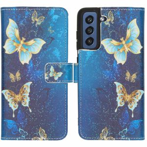 iMoshion Design TPU Klapphülle Galaxy S21 FE - Blue Butterfly