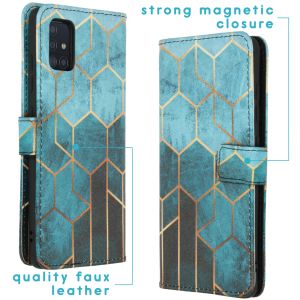 iMoshion Design TPU Klapphülle Galaxy A51 - Green Honeycomb