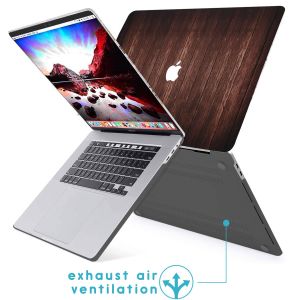 iMoshion Design Laptop Cover für das MacBook Pro 16 Zoll (2019) - A2141 - Dark Brown Wood