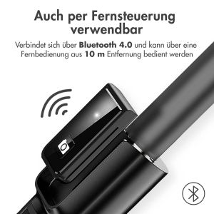 iMoshion 3-in-1 Pro Bluetooth Selfiestick + Dreibeinstativ + 6-Zoll-Ringfülllicht – Ringleuchte Smartphone – Selfiestick Bluetooth – Ringlicht mit Stativ – Verstellbar – Schwarz