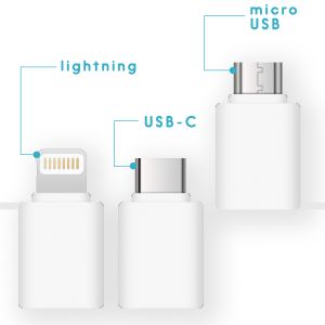 iMoshion 3-in-1 Ventilator für Smartphones Lightning, USB-C & Micro-USB - Weiß