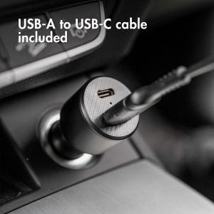 Accezz Kfz-Ladegerät mit USB-C- auf USB-Kabel - Autolader - 20 Watt - 1 m - Schwarz
