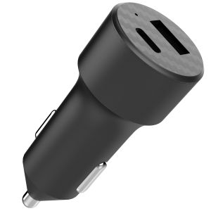 Accezz Kfz-Ladegerät mit Micro-USB- auf USB-Kabel - Autolader - 20 Watt - 1 m - Schwarz