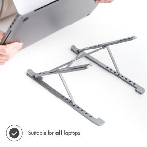 Accezz Laptophalter – Laptop-Standardausführung – verstellbar und auseinanderklappbar – Premium – Aluminium – grau