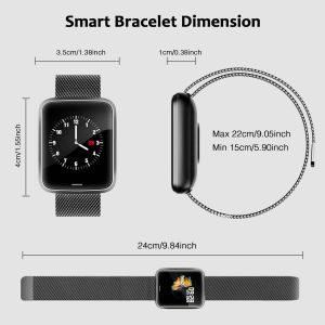 Lintelek Smartwatch H19S - Rostfreier Stahl - Schwarz