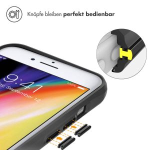 iMoshion Rugged Hybrid Case für das iPhone SE (2022 / 2020) / 8 / 7 - Schwarz / Transparent