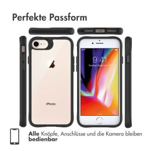 iMoshion Rugged Hybrid Case für das iPhone SE (2022 / 2020) / 8 / 7 - Schwarz / Transparent