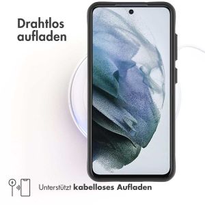 iMoshion Rugged Hybrid Case für das Samsung Galaxy S21 FE - Schwarz / Transparent