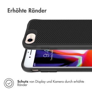 iMoshion Rugged Hybrid Carbon Case für das iPhone SE (2022 / 2020) / 8 / 7 - Schwarz