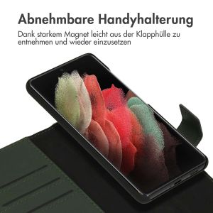 Accezz Premium Leather 2 in 1 Klapphülle für das Samsung Galaxy S21 Ultra - Grün