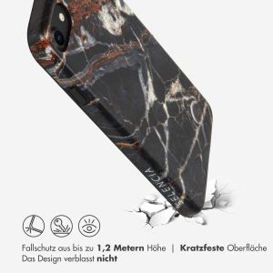 Selencia Aurora Fashion Back Case für das iPhone SE (2022 / 2020) / 8 / 7 - ﻿Strapazierfähige Hülle - 100 % recycelt - Schwarzer Marmor