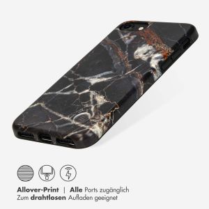 Selencia Aurora Fashion Back Case für das iPhone SE (2022 / 2020) / 8 / 7 - ﻿Strapazierfähige Hülle - 100 % recycelt - Schwarzer Marmor