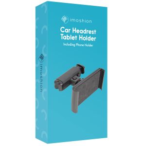 iMoshion Tablethalter für das Auto – mit Handyhalterung – verstellbar – Kopfstütze – schwarz