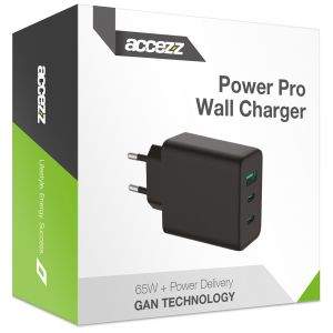 Accezz Power Pro GaN Ultra Fast Wall Charger - 65W - Schwarz
