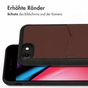 Accezz Premium Leather Card Slot Back Cover für das iPhone SE (2022 / 2020) / 8 / 7 / 6(s) - Braun