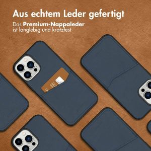 Accezz Premium Leather Card Slot Back Cover für das iPhone 13 Pro Max - Dunkelblau