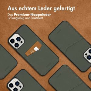 Accezz Premium Leather Card Slot Back Cover für das iPhone 13 Pro Max - Grün
