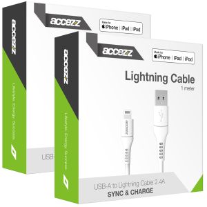 Accezz 2 pack MFI-zertifiziertes Lightning- auf USB-Kabel - 1 m - Weiß