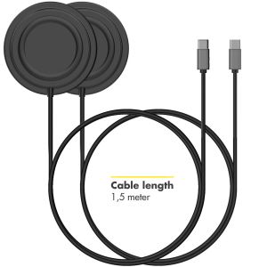 Accezz 2 Pack MagSafe Wireless Charger auf USB-C-Kabel - MagSafe Ladegerät - Rutschfest - Schwarz