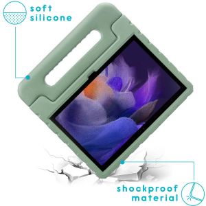 iMoshion Schutzhülle mit Handgriff kindersicher für das Samsung Galaxy Tab A8 - Olive Green