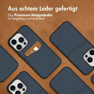 Accezz Premium Leather Card Slot Back Cover für das iPhone 14 Pro - Dunkelblau