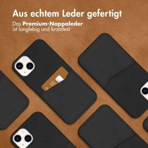 Accezz Premium Leather Card Slot Back Cover für das iPhone 14 Plus - Schwarz