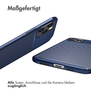 iMoshion Carbon-Hülle für das iPhone 12 (Pro) - Blau