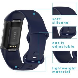 iMoshion Silikonband für die Fitbit Charge 5 / Charge 6 - Größe S - Dunkelblau