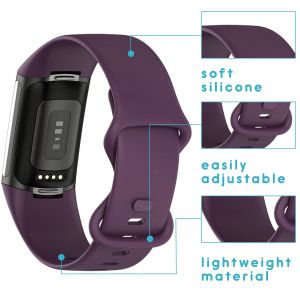 iMoshion Silikonband für die Fitbit Charge 5 / Charge 6 - Größe S - Violett