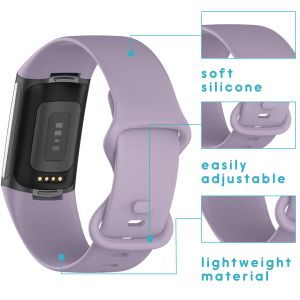iMoshion Silikonband für die Fitbit Charge 5 / Charge 6 - Größe S - Lavendel