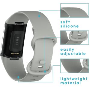 iMoshion Silikonband für die Fitbit Charge 5 / Charge 6 - Größe L - Grau