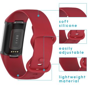 iMoshion Silikonband für die Fitbit Charge 5 / Charge 6 - Größe L - Rot