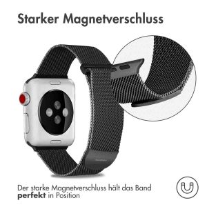 iMoshion Mailändische Magnetarmband für die Apple Watch Series 1-9 / SE - 38/40/41 mm - Größe M - Schwarz