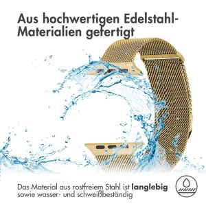 iMoshion Mailändische Magnetarmband für die Apple Watch Series 1-9 / SE / Ultra (2) - 42/44/45/49 mm - Größe S - Gold