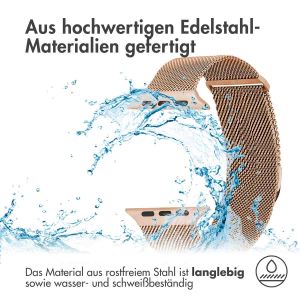 iMoshion Mailändische Magnetarmband für die Apple Watch Series 1-9 / SE / Ultra (2) - 42/44/45/49 mm - Größe S - Rose Gold