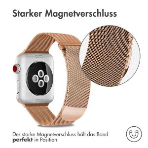 iMoshion Mailändische Magnetarmband für die Apple Watch Series 1-9 / SE / Ultra (2) - 42/44/45/49 mm - Größe S - Rose Gold