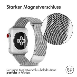 iMoshion Mailändische Magnetarmband für die Apple Watch Series 1-9 / SE / Ultra (2) - 42/44/45/49 mm - Größe S - Silber