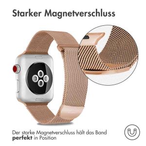 iMoshion Mailändische Magnetarmband für die Apple Watch Series 1-9 / SE / Ultra (2) - 42/44/45/49 mm - Größe M - Rose Gold