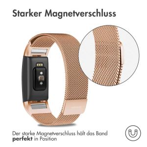 iMoshion Mailändische Magnetarmband für das Fitbit Charge 2 - Größe M - Rose Gold