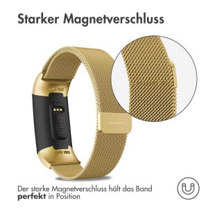 iMoshion Mailändische Magnetarmband für das Fitbit Charge 3 / 4 - Größe M - Gold