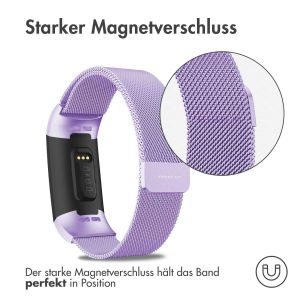 iMoshion Mailändische Magnetarmband für das Fitbit Charge 3 / 4 - Größe M - Violett